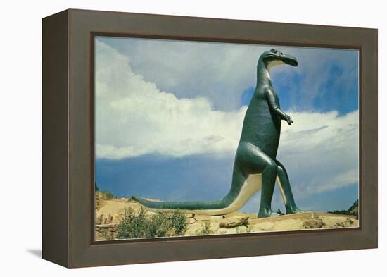 Duck-Billed Dinosaur, Retro-null-Framed Stretched Canvas