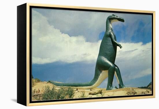 Duck-Billed Dinosaur, Retro-null-Framed Stretched Canvas