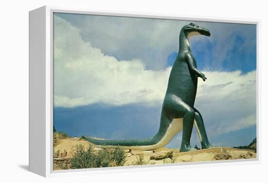 Duck-Billed Dinosaur, Retro-null-Framed Stretched Canvas