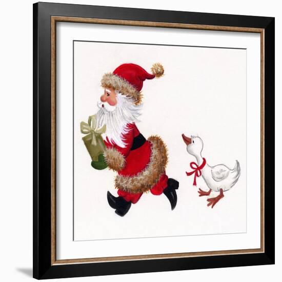 Duck Chasing Santa-Beverly Johnston-Framed Giclee Print