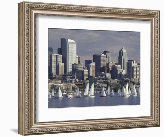 Duck Dodge Sailboat Race, Lake Union, Seattle, Washington, USA-William Sutton-Framed Photographic Print