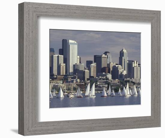 Duck Dodge Sailboat Race, Lake Union, Seattle, Washington, USA-William Sutton-Framed Photographic Print