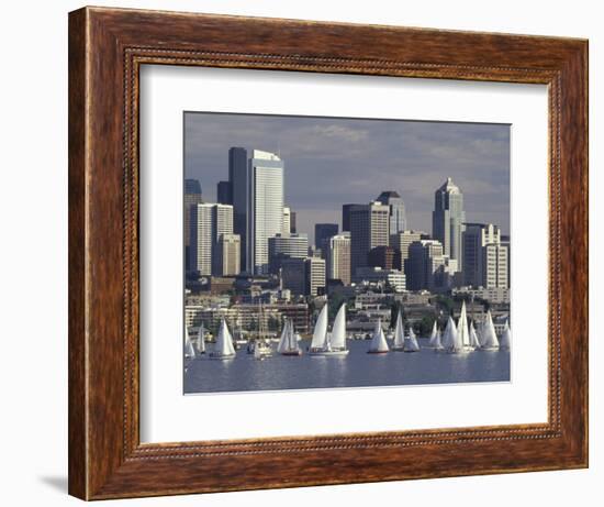 Duck Dodge Sailboat Race, Lake Union, Seattle, Washington, USA-William Sutton-Framed Photographic Print