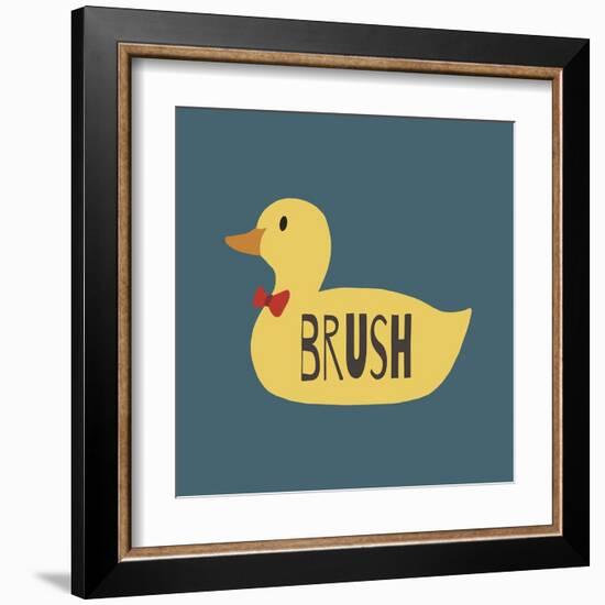 Duck Family Boy Brush-Color Me Happy-Framed Art Print