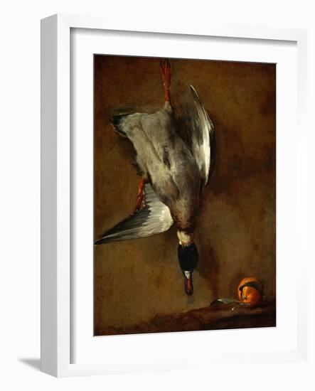 Duck, Hung on a Wall, and a Seville Orange-Jean-Baptiste Simeon Chardin-Framed Giclee Print