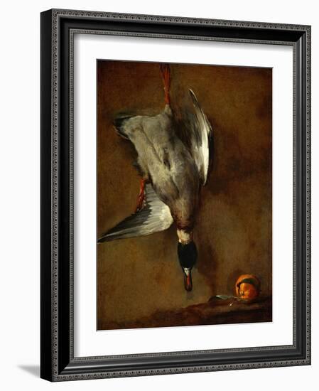 Duck, Hung on a Wall, and a Seville Orange-Jean-Baptiste Simeon Chardin-Framed Giclee Print