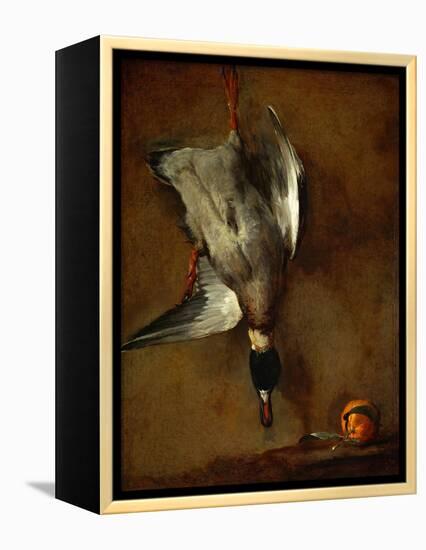 Duck, Hung on a Wall, and a Seville Orange-Jean-Baptiste Simeon Chardin-Framed Premier Image Canvas