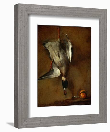 Duck, Hung on a Wall, and a Seville Orange-Jean-Baptiste Simeon Chardin-Framed Giclee Print