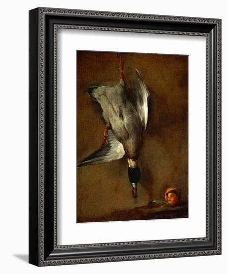 Duck, Hung on a Wall, and a Seville Orange-Jean-Baptiste Simeon Chardin-Framed Giclee Print