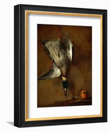 Duck, Hung on a Wall, and a Seville Orange-Jean-Baptiste Simeon Chardin-Framed Giclee Print