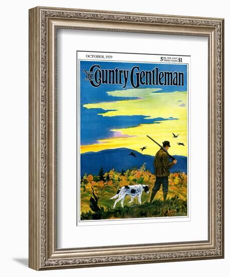 "Duck Hunter and Dog," Country Gentleman Cover, October 1, 1929-Paul Bransom-Framed Giclee Print