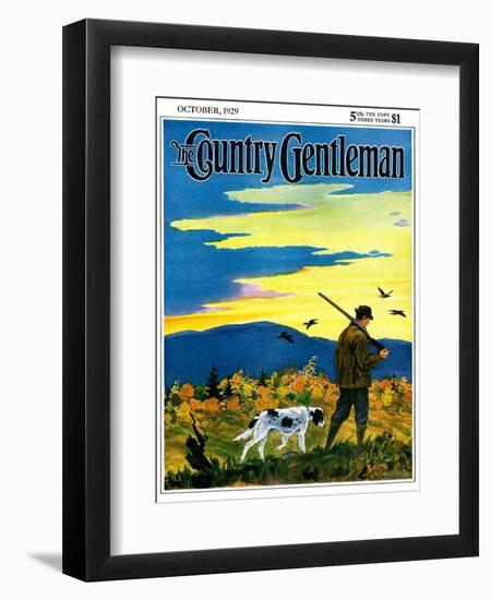 "Duck Hunter and Dog," Country Gentleman Cover, October 1, 1929-Paul Bransom-Framed Giclee Print