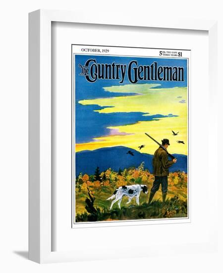 "Duck Hunter and Dog," Country Gentleman Cover, October 1, 1929-Paul Bransom-Framed Giclee Print