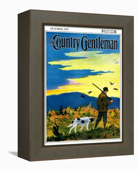 "Duck Hunter and Dog," Country Gentleman Cover, October 1, 1929-Paul Bransom-Framed Premier Image Canvas