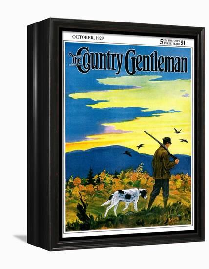 "Duck Hunter and Dog," Country Gentleman Cover, October 1, 1929-Paul Bransom-Framed Premier Image Canvas