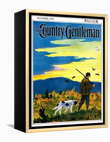 "Duck Hunter and Dog," Country Gentleman Cover, October 1, 1929-Paul Bransom-Framed Premier Image Canvas