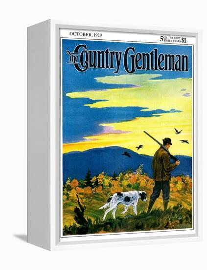 "Duck Hunter and Dog," Country Gentleman Cover, October 1, 1929-Paul Bransom-Framed Premier Image Canvas