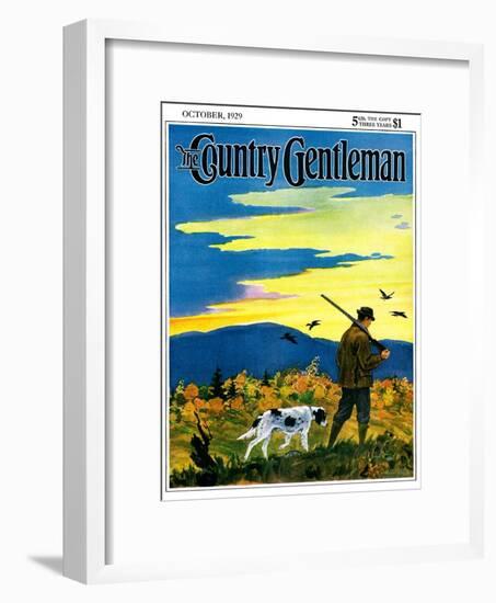 "Duck Hunter and Dog," Country Gentleman Cover, October 1, 1929-Paul Bransom-Framed Giclee Print