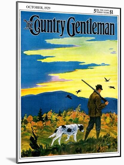 "Duck Hunter and Dog," Country Gentleman Cover, October 1, 1929-Paul Bransom-Mounted Giclee Print