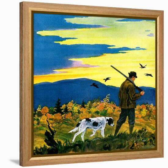 "Duck Hunter and Dog,"October 1, 1929-Paul Bransom-Framed Premier Image Canvas