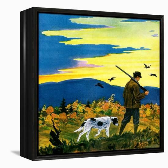 "Duck Hunter and Dog,"October 1, 1929-Paul Bransom-Framed Premier Image Canvas