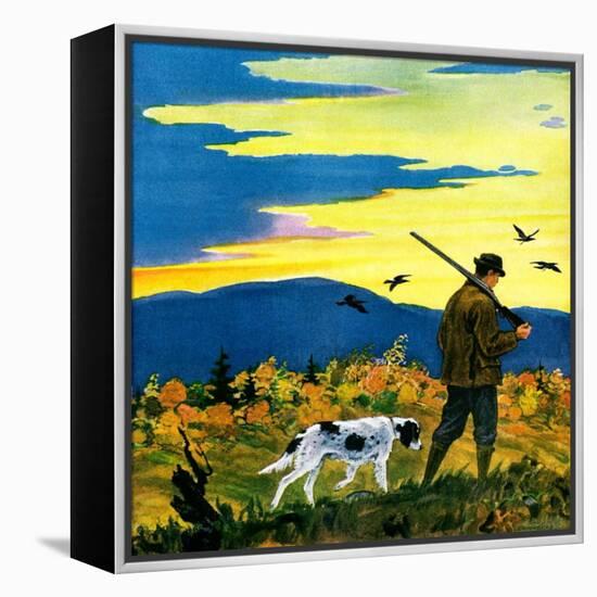 "Duck Hunter and Dog,"October 1, 1929-Paul Bransom-Framed Premier Image Canvas