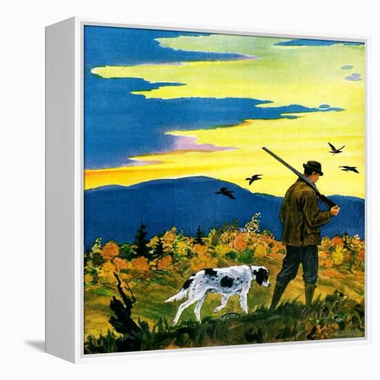 "Duck Hunter and Dog,"October 1, 1929-Paul Bransom-Framed Premier Image Canvas