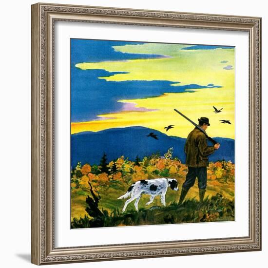 "Duck Hunter and Dog,"October 1, 1929-Paul Bransom-Framed Giclee Print