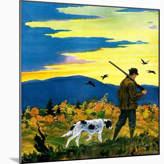 "Duck Hunter and Dog,"October 1, 1929-Paul Bransom-Mounted Giclee Print