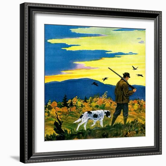 "Duck Hunter and Dog,"October 1, 1929-Paul Bransom-Framed Giclee Print