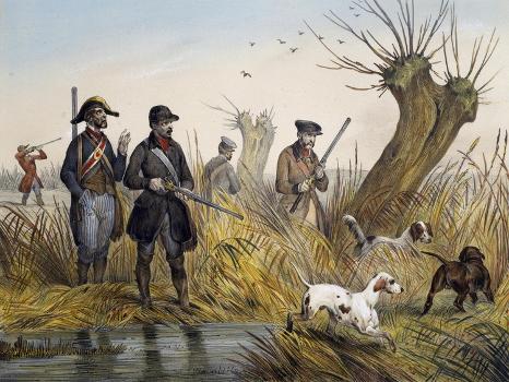 Duck Hunting, Drawing by Victor Adam (1801-1866)' Giclee Print 