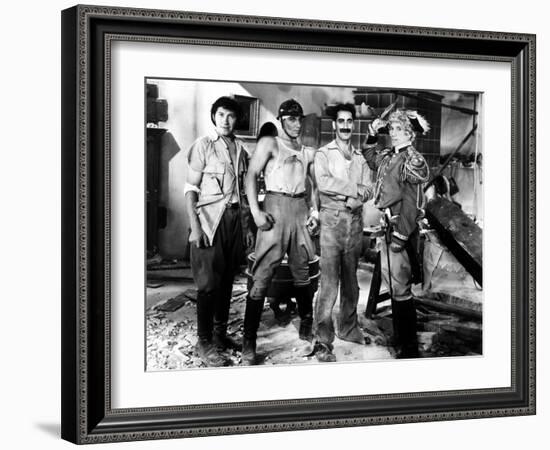 Duck Soup, Chico Marx, Zeppo Marx, Groucho Marx, Harpo, 1933-null-Framed Photo