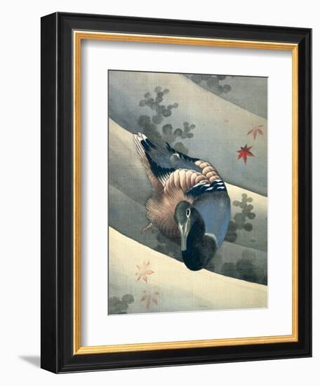 Duck Swimming in Water, 1847-Katsushika Hokusai-Framed Giclee Print