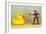 Duck Takes On Cowboy-Den Reader-Framed Photographic Print