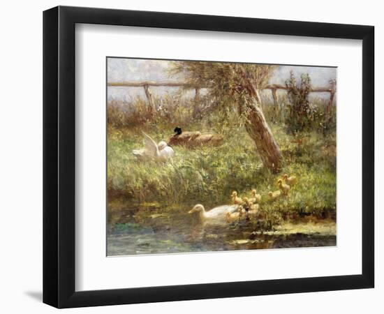 Ducks and Ducklings-David Adolph Constant Artz-Framed Giclee Print