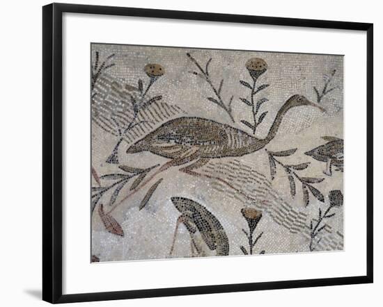 Ducks and Flowers, Detail from Mosaic Depicting Nilotic Landscape, Uncovered in Thysdrus-null-Framed Giclee Print