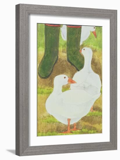 Ducks and Green Wellies-Linda Benton-Framed Giclee Print