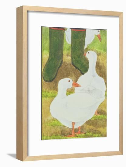 Ducks and Green Wellies-Linda Benton-Framed Giclee Print