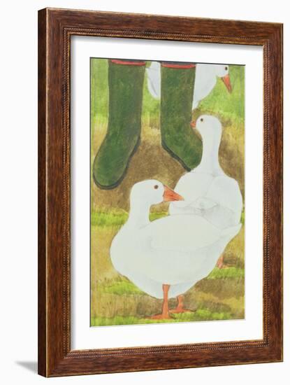 Ducks and Green Wellies-Linda Benton-Framed Giclee Print