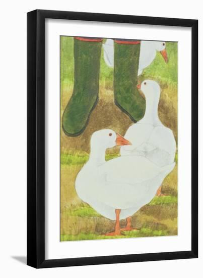Ducks and Green Wellies-Linda Benton-Framed Giclee Print