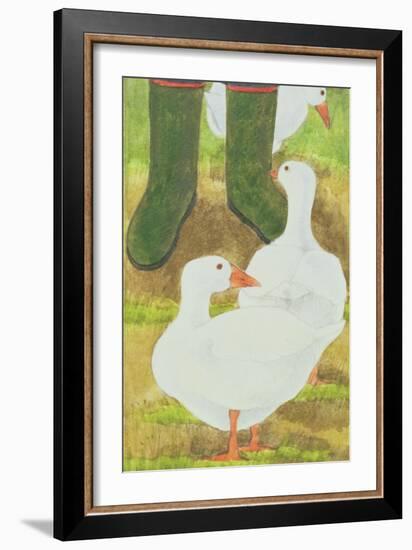 Ducks and Green Wellies-Linda Benton-Framed Giclee Print