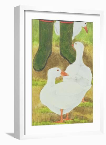 Ducks and Green Wellies-Linda Benton-Framed Giclee Print