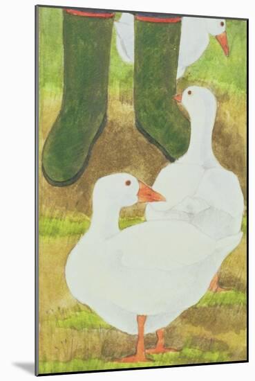 Ducks and Green Wellies-Linda Benton-Mounted Giclee Print