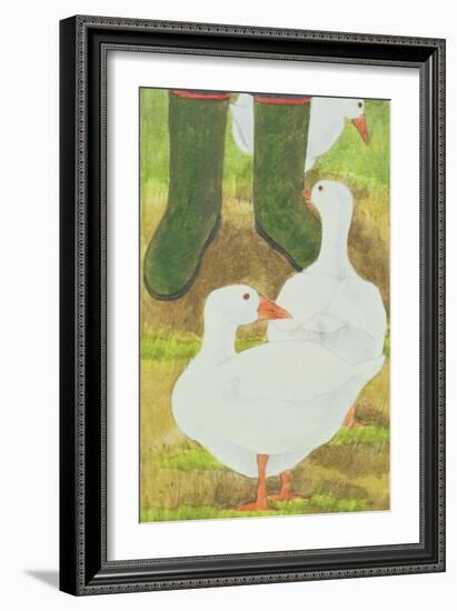 Ducks and Green Wellies-Linda Benton-Framed Giclee Print