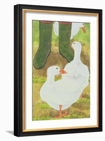 Ducks and Green Wellies-Linda Benton-Framed Giclee Print