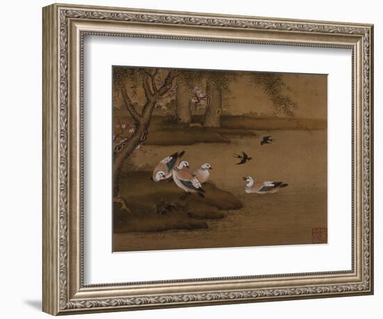 Ducks and Swallows. from an Album of Bird Paintings-Gao Qipei-Framed Giclee Print