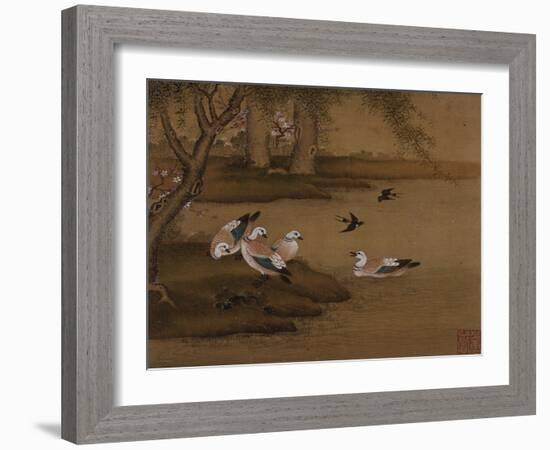 Ducks and Swallows. from an Album of Bird Paintings-Gao Qipei-Framed Giclee Print