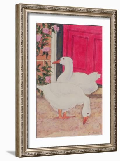 Ducks by the Open Door-Linda Benton-Framed Giclee Print