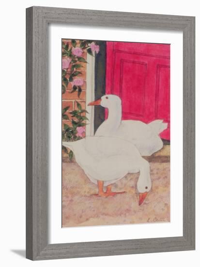 Ducks by the Open Door-Linda Benton-Framed Giclee Print