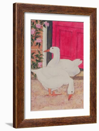 Ducks by the Open Door-Linda Benton-Framed Giclee Print